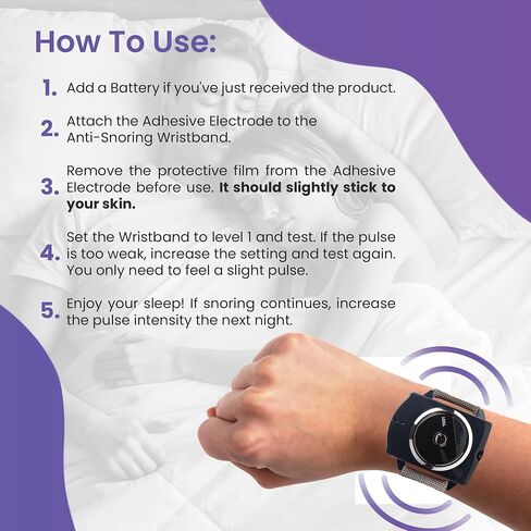 Anti-Snore Wristband - Advanced Anti Snoring Device with Bionic Detection Technology, Adjustable Intensity, Comfortable & Anti Snore Device for Men and Women in Saudi Arabia