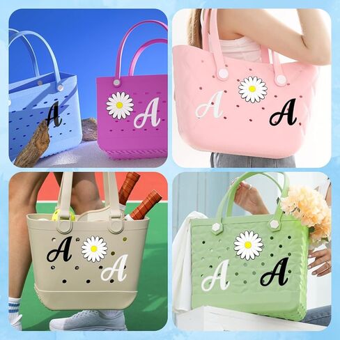 Chris.W 3 قطع من سحر الحروف لحقيبة Bogg الأبجدية ملحقة سحرية متوافقة مع حقيبة Bogg ملحقات زينة الحروف لحقيبة الشاطئ الحديثة البسيطة وحقيبة اليد المطاطية لتزيين الحقيبة (أ) in Kuwait