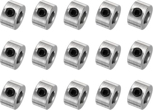 مجموعة 15 قطعة من uxcell أطواق لولبية 6 مم، أطواق عمود التجويف 6 مم، 12 مم OD، عرض 7 مم، طوق إيقاف المثقاب، أطواق عمق لقم الثقب من الفولاذ المقاوم للصدأ in Kuwait