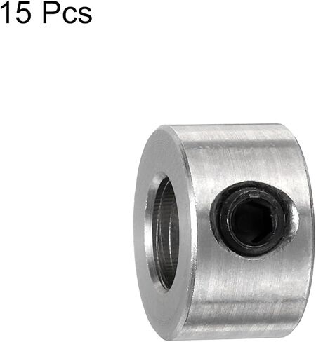 مجموعة 15 قطعة من uxcell أطواق لولبية 6 مم، أطواق عمود التجويف 6 مم، 12 مم OD، عرض 7 مم، طوق إيقاف المثقاب، أطواق عمق لقم الثقب من الفولاذ المقاوم للصدأ in Kuwait