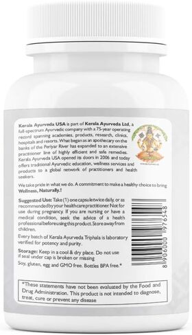 Kerala Ayurveda Triphala Capsules - Rejuvenative Tonic for Daily Use to Balance Tridoshas & Promotes Digestion and Normal Elimination, 60 Count in Kuwait