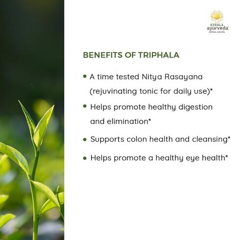 Kerala Ayurveda Triphala Capsules - Rejuvenative Tonic for Daily Use to Balance Tridoshas & Promotes Digestion and Normal Elimination, 60 Count in Kuwait