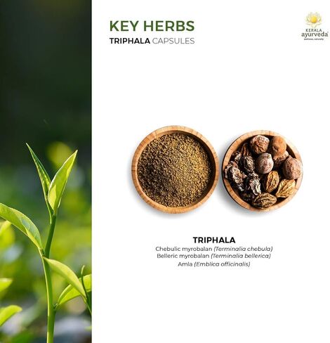 Kerala Ayurveda Triphala Capsules - Rejuvenative Tonic for Daily Use to Balance Tridoshas & Promotes Digestion and Normal Elimination, 60 Count in Kuwait