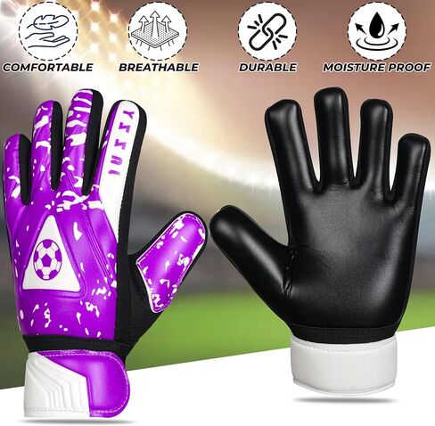 Goalkeeper Gloves for Youth, Kids Goalie Gloves with Double Wrist Protection, Non-Slip Latex Material, Adult Soccer Goalkeeper Gloves in Saudi Arabia
