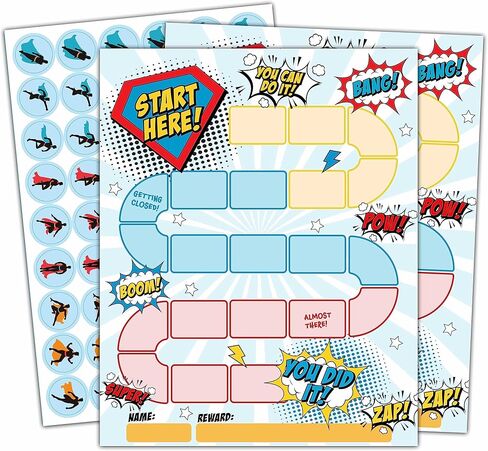 10 Rainbow Reward Chart with 216 Round Stickers, Incentive Behavior Chart for Kids at Home Classroom, Kids Routine Daily Chore Sticker Chart-A16 in Saudi Arabia