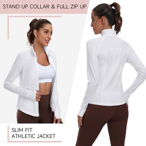 Workout Jackets for Women Zip Up Running Jackets Lightweight Sport Gym Yoga Athletic Clothes Slim Fit in Saudi Arabia