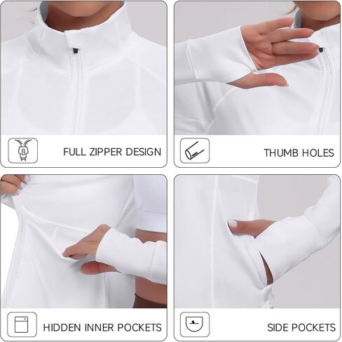 Workout Jackets for Women Zip Up Running Jackets Lightweight Sport Gym Yoga Athletic Clothes Slim Fit in Saudi Arabia