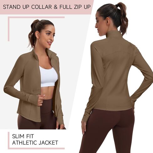 Workout Jackets for Women Zip Up Running Jackets Lightweight Sport Gym Yoga Athletic Clothes Slim Fit in Saudi Arabia