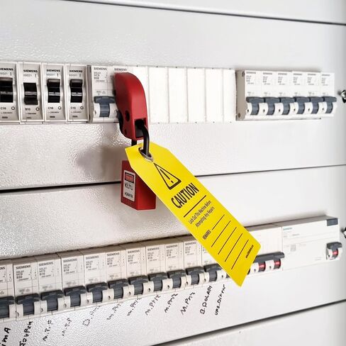 علامات قفل Tagout، عبوة من 100 قطعة، فينيل ممتاز 0.50 مم، 3x6 بوصة، مقاوم للماء، متوافق مع OSHA، قابل لإعادة التدوير، قابل للتخصيص - خطر لا تعمل (100) in Saudi Arabia