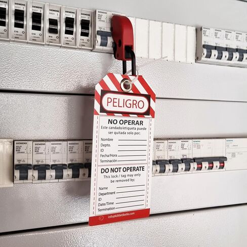 علامات قفل Tagout، عبوة من 100 قطعة، فينيل ممتاز 0.50 مم، 3x6 بوصة، مقاوم للماء، متوافق مع OSHA، قابل لإعادة التدوير، قابل للتخصيص - خطر لا تعمل (100) in Saudi Arabia