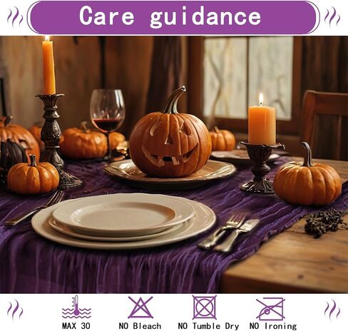 Black Cheesecloth Table Runner,1 PCS/35 x 120 Inch/10 Ft Long Thanksgiving Table Runner,Gauze Rustic Vintage Table Runner for Wedding Birthday Holiday Party Halloween Table Decor in Saudi Arabia