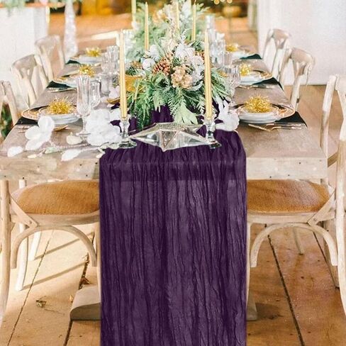 Black Cheesecloth Table Runner,1 PCS/35 x 120 Inch/10 Ft Long Thanksgiving Table Runner,Gauze Rustic Vintage Table Runner for Wedding Birthday Holiday Party Halloween Table Decor in Saudi Arabia