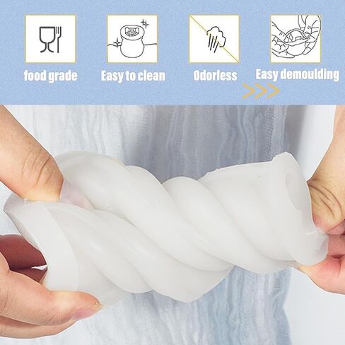 3 PCS Wave Candle Mold Geometric Pillar Candle Mold Silicone Candle Molds Irregular Wave Twisted Silicone Molds Swirl Silicone Mold Twist Candle Mold Irregular Silicone Mold for Home Decoration in Saudi Arabia