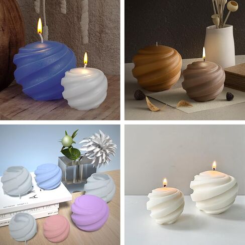 3 PCS Wave Candle Mold Geometric Pillar Candle Mold Silicone Candle Molds Irregular Wave Twisted Silicone Molds Swirl Silicone Mold Twist Candle Mold Irregular Silicone Mold for Home Decoration in Saudi Arabia
