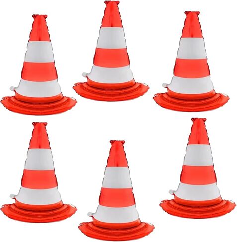 3D Traffic Safety Cones 35 Inch, Set of 6 pcs for Parking Lot, Road Safety, Construction Events, Traffic, Party Games, Red foil balloon in Saudi Arabia