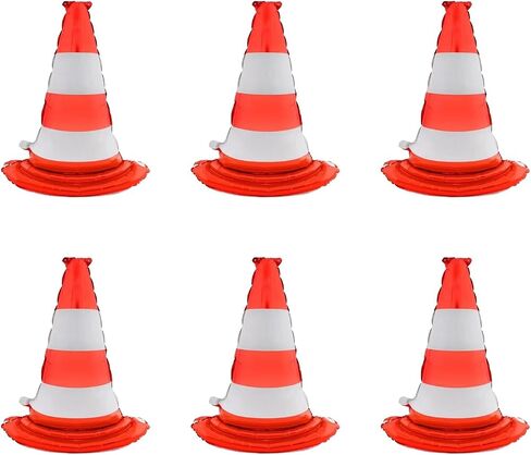 3D Traffic Safety Cones 35 Inch, Set of 6 pcs for Parking Lot, Road Safety, Construction Events, Traffic, Party Games, Red foil balloon in Saudi Arabia