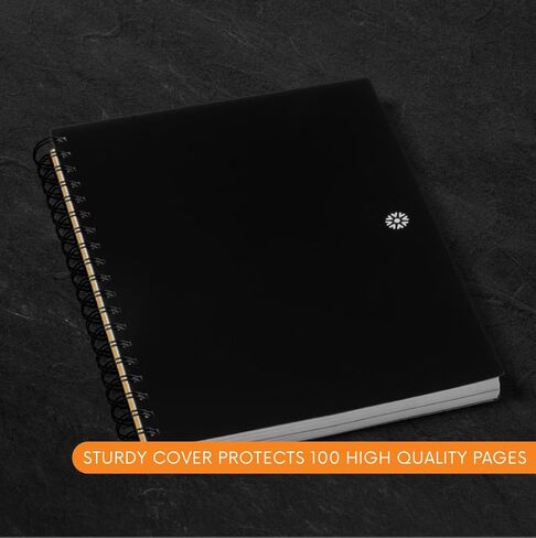 للقيام بقائمة دفتر الملاحظات | مخطط بسيط مزود بقائمة مراجعة المهام وشبكة النقاط وأقسام الملاحظات. 100 صفحة غير مؤرخة، ورق سميك 120 جرامًا للمتر المربع، مقاس A5، 5.8 × 8.3 بوصة، أسود in Kuwait