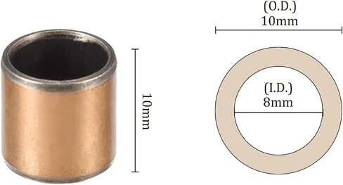 6pcs Sleeve Bearings - [8mmx10mmx15mm] Wrapped Oilless Bushings Plain Bearings for Machine Shaft Use in Kuwait