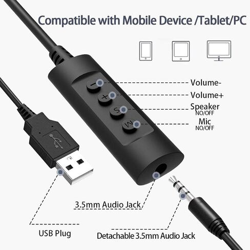 GEEKRIA USB Headset with Mic and Mute Option, Wired Headphone for PC, Laptop, Computer Headset with Noise Cancelling Microphone, All Day Comfort for Meetings, Call Center, School (Off White) in Saudi Arabia