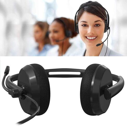 GEEKRIA USB Headset with Mic and Mute Option, Wired Headphone for PC, Laptop, Computer Headset with Noise Cancelling Microphone, All Day Comfort for Meetings, Call Center, School (Off White) in Saudi Arabia