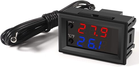 5PCS 12V Electronic Temperature Controller Programmable -50 to 110 Degree Celsius Heating/Cooling Thermostat Control Switch Module NTC Waterproof Sensor Probe Dual Color LED Display Monitor in Saudi Arabia