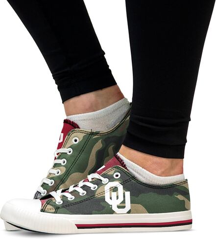 FOCO Oklahoma Sooners NCAA Womens Camo Low Top Canvas Shoes - 8 in Saudi Arabia