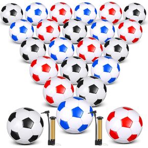 Jenaai 24 Pcs Soccer Ball Bulk with Pump Deflated Official Size Outside Sports Soccer Ball for Kid Child Youth Teen Adult Boy Girl Game Training Back to School Gift Indoor Outdoor