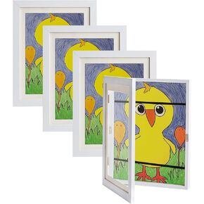 إطار فني للأطفال باللون الأسود من AWNR: مجموعة من 4 إطارات عمل فنية قابلة للتغيير بفتحة أمامية مقاس 8.5 × 11 مع بساط للمشروعات الفنية للأطفال ورسومات العمل المدرسي وإطارات صور معلقة على الحائط للمكتب المنزلي in Kuwait