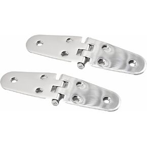 MARINE CITY Stainless Steel Round Door Strap Hinge – Sturdy & Durable Smooth Sides - Ideal for Marine, Boat, Locker Hatch, Cabinet Door (2 Pcs)
