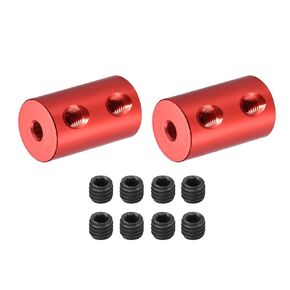 DMiotech 2 Pack 3-3mm Bore L20XD12 Rigid Coupling Shaft Coupling Joint Connector w Screws Aluminum Alloy Motor Shaft Connector for 3D Printer Red