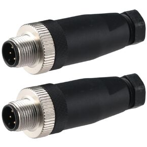 2Pcs M12 4 Pin PG7 Male Connector, Aviation Plug Sensor Connector Male Head, 12mm Industrial Circular Connector Unshiled Field Assembly Wireable Sensor