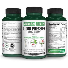 Blood Cardio Pressure Herbal Support - Hawthorn, Hibiscus, Garlic - 60 Capsules - Traditional Siberian Formula