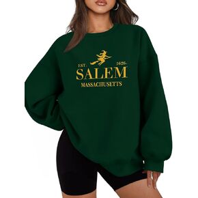 Women Halloween Sweatshirts Oversized Salem 1626 Massachusetts Sweatshirt Hocus Pocus Witch Crewneck Pullover Tops