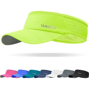 Sukeen Sports Sun Visor Men Women Lightweight Packable Cooling Stretchy Visor Hat for Running, Tennis, Golf Red
