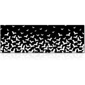 ASPMIZ Halloween Runner Rug Non Slip Runners for Hallways, Black Kitchen Runner Rug Rubber Bat Laundry Mat Washable, Laundry Rug Kitchen Floor Mat Indoor Outdoor Halloween Decor,19.7 x 59.1 Inch