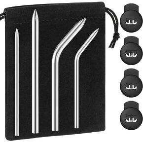 Glove Lacing Needles, 4Pcs Stainless Steel Baseball and Softball Glove Repair Lacing Kit 4Lacing Needles with Needle Bag Mitt Lace Glove Repair Lacing Kit Glove Relacing Kit
