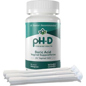 pH-D Feminine Health - Boric Acid Starter Bundle - pH-D Boric Acid Vaginal Suppositories 24 Count and 5 Vaginal Suppository Applicators