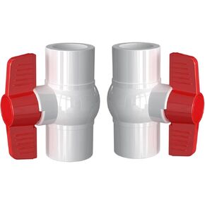 pvc ball valve, 1/2 inch pvc fittings. White. Durable and reliable for water pipe systems.