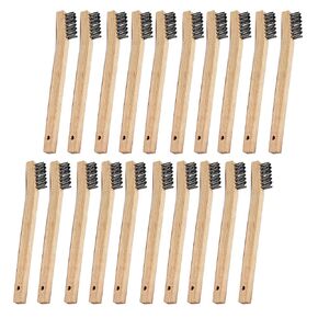 "HOYIN Small Wire Scratch Brushes - 20 Pack of 7in Stainless Steel Brushes with .006in Fill for Precise Cleaning"