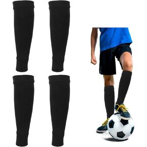 2 Pairs Kids Football Sock Sleeves Team Leg Sock Sleeve Elastic Soccer Shin Guards Sleeves Leg Calf Compression Shin Guard Covers for Kicking Ball Running Cycling for Boys Youth Girls