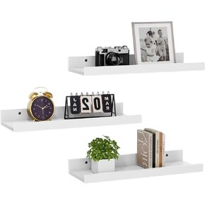 رف كتب عائم طويل 5ps 15.7 بوصة لغرفة الأطفال، أرفف مثبتة على الحائط باللون الأسود مع شفة للتخزين، عرض رف حافة للصور لغرفة النوم والحمام والمطبخ وغرفة المعيشة وديكور الحائط باللون الأسود in Kuwait