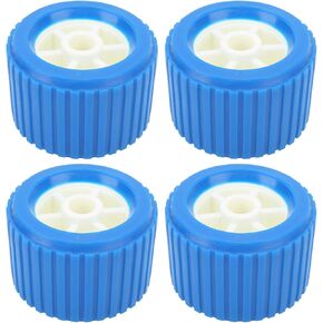 Akozon Ribbed Wobble Roller, 4PCS Blue Marine Wobble Roller 108x75x19mm Boat Trailer Roller Blue Bow Roller For Boat Yacht Trailer Guides Rollers