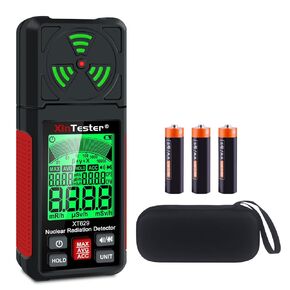 Geiger Counter Nuclear Radiation Detector, Portable Radiation Dosimeter Beta β Gamma γ X-ray Detection Meter for Food Industrial Medical with LCD Display 5 Dosage Units