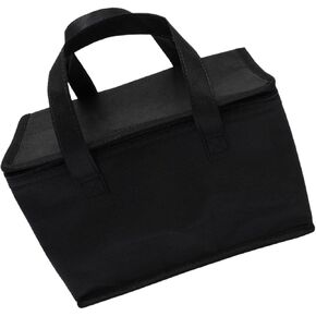 Mikinona Portable Insulation Bag, Black, Aluminum, Non-woven Fabric Zipper Insulated Pouch, Suitable for Food and Beverages, with Load Bearing Capacity