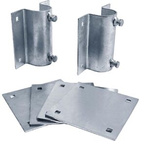 Dock Hardware Galvanized Dock Pipe Leg Holder/Sleeve,Stationary Side Leg Holder Kit with Side Leg Holders and Backer Plates