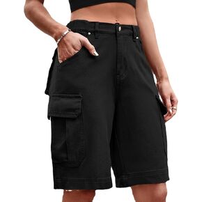 Women's Cargo Shorts Pants High Waist Short Jeans Trousers Camouflage Jogger Pocket Sweatpant Casual Workout Short Pants