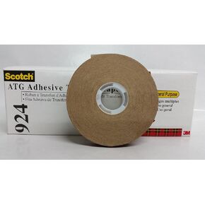 3M (924-1/2"x60yd) ATG Adhesive Transfer Tape 924 Clear, 0.50 in x 60 yd 2.0 mil [You are purchasing the Min order quantity which is 72 Rolls]