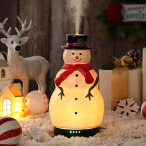 Christmas Essential Oil Diffuser 120ml Snowman Ceramic Diffuser for Essential Oil Cute Small Aromatherapy Diffusers Humidifier Gifts for Home Office Decorations