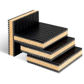 Anti Vibration Isolation Pads,4 Pack 4" x 4" x 7/8" Cork & Rubber Vibration Damper,Anti Skip,Noise Reducer for Air Compressor, Air Conditioner, Washer and Speakers