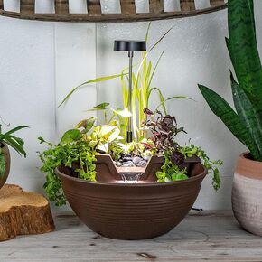 Aquascape AquaGarden Tabletop Desktop Fountain Kit with Waterfall, Meditation, Relaxation, Mocha